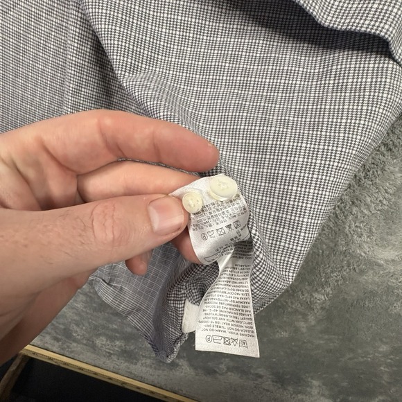 Ermenegildo Zegna Men's 2XL Dress Shirt Gingham Gray Regular Fit LS SEE DESCRIPT - Picture 6 of 16